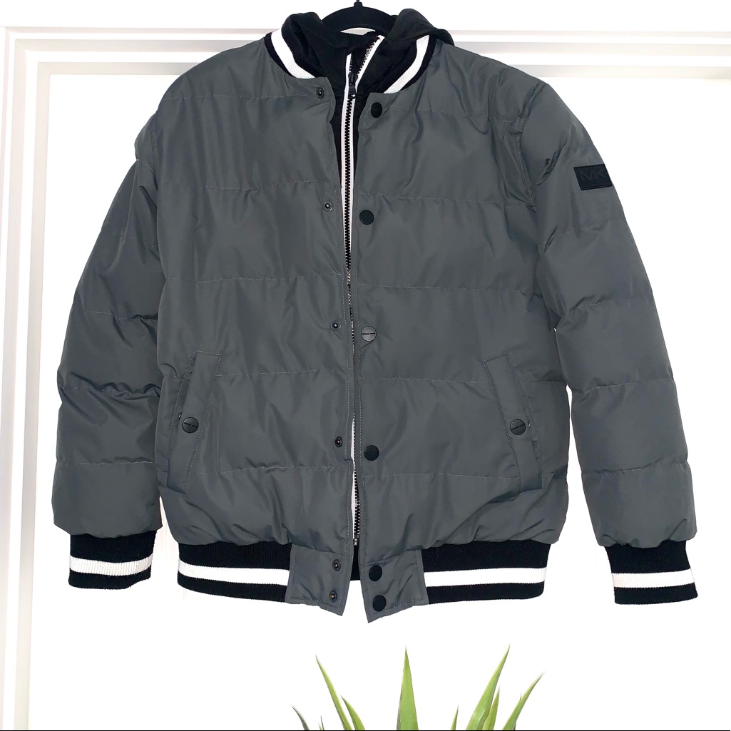 Michael Kors Puffer Layered Jacket With Hoodie